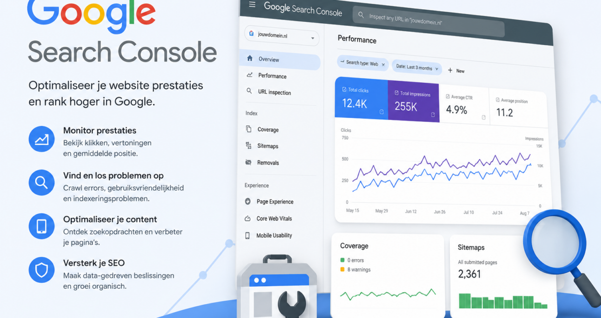 Google Search Console - gemaakt met AI dankzij Ageré