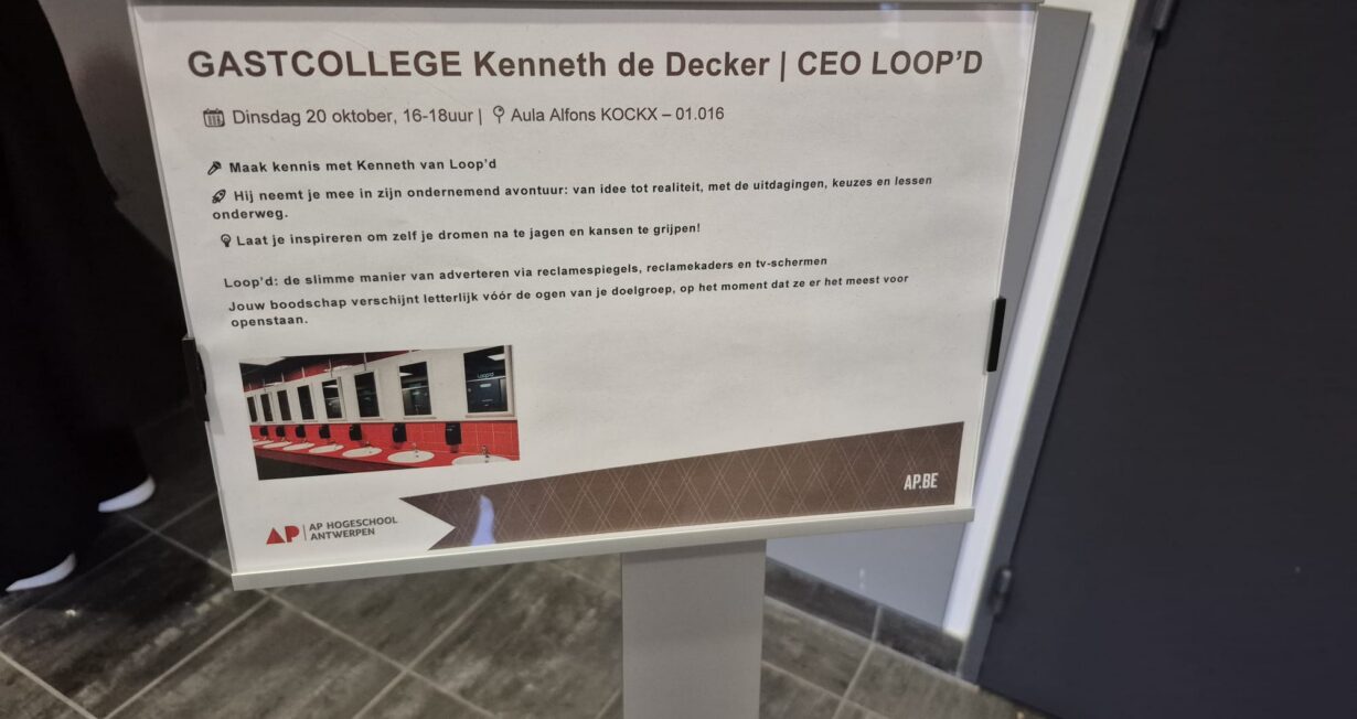 Kenneth De Decker Ondernemer voor de Klas AP Hogeschool 20 oktober 2026